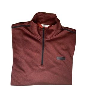 Calvin Klein Unisex Performance Fleece 1/4 Zip Cropped Sweatshirt , Red, Large